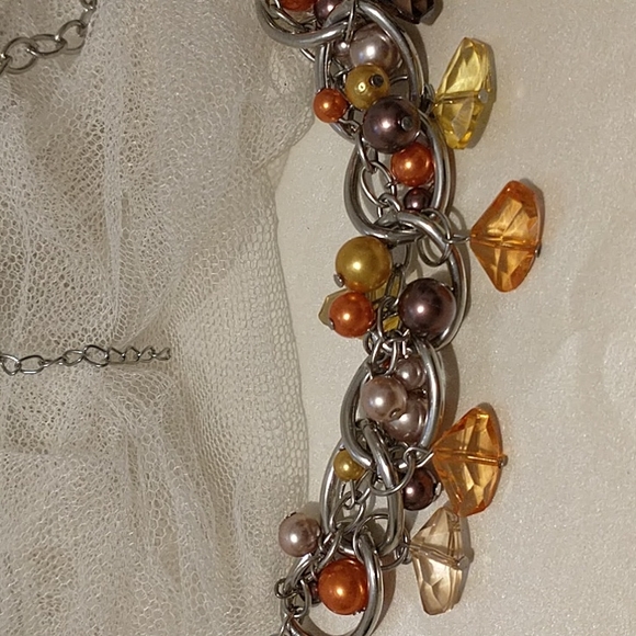 Silver Mixed Jeweled Necklace!!! - Picture 2 of 5